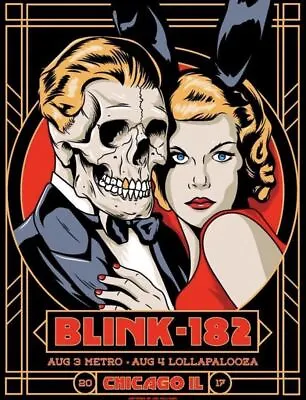$252 • Buy Blink 182 - 2017 Ian Williams Poster Chicago, Lollapalooza, Metro