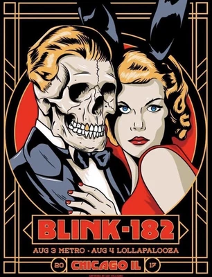 $252 • Buy Blink 182 - 2017 Ian Williams Poster Chicago, Lollapalooza, Metro
