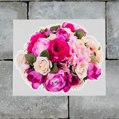 £3.99 • Buy Rose Flower Bouquet Vinyl Sticker Decal Wall MacBook Laptop IPad - SKU7104