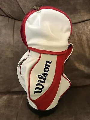 Wilson Miniature Golf Bag 14 1/2  Tall Leather Beer Or Water Holder NICE • $10