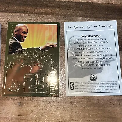 1999 Upper Deck Michael Jordan 22Kt Gold Retirement Card /9923 • $23.45