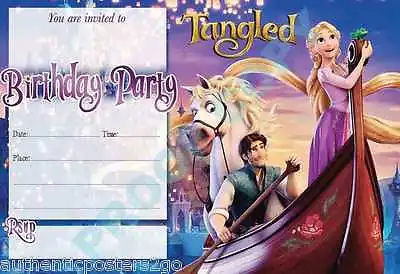 #45 TANGLED Pack Of 10 Kids Children Birthday Party INVITATIONS • £3.99