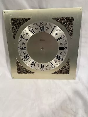 Bulova Tin Ornate Clock Face For Parts Square 9” Grandfather Or Mantle Clock • $30.69