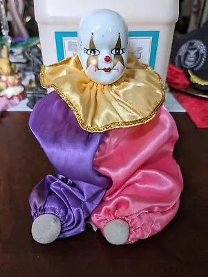Vintage Porcelain Face Sad Hobo Clown Doll W/ Sand Bag Body - 11  Height • $20