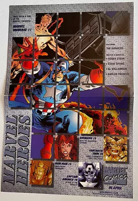MARVEL COMICS HERO UNIVERSE POSTER 12 X18  1998 RETAIL STORE PROMO Comic Book • $13.14