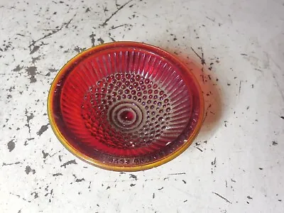 Vintage S & M Lamp Co Red Glass Lens No 2550 7-27-44 • $17