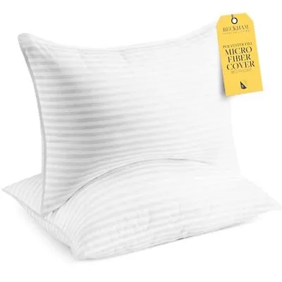 Bed Pillows Standard / Queen Size Set Of 2 - Microfiber Pillow For Back Stom... • $44.40