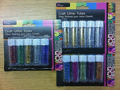 5 X Children's Kids Craft Coloured Glitter Tubes Silver Gold Red Green Pink Blue • £2.97