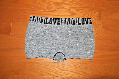 L-xl ❤️just Be ❤️panties Boy Short Brief Full Coverage Gray Love Boyshorts New • $15.17