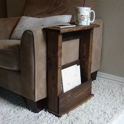 Solid Wood Narrow Side Table With Storage - Various Sizes & Colours Available • £48.99