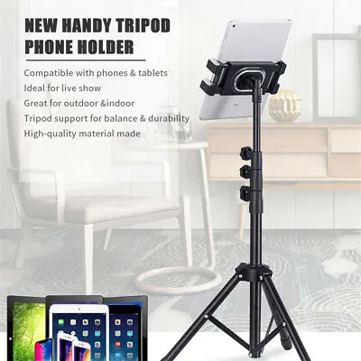 For IPad IPhone 4.7’’- 12.9’’ Stretchable Floor Tablet Tripod Stand Mount Holder • £16.92