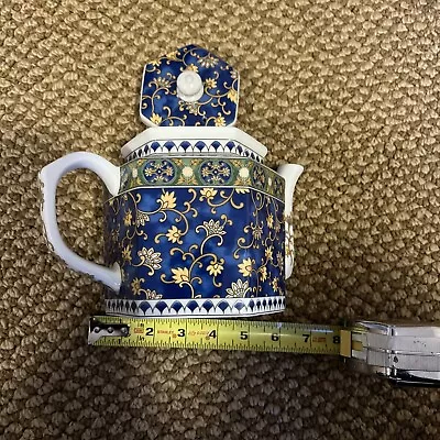 Vintage Toscany Collection Porcelain Tea Pot Japan Stunning Blue Yellow Floral  • $16