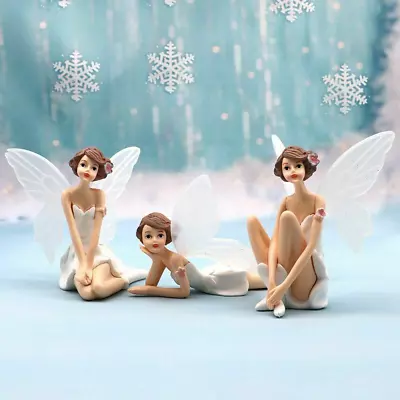 3 PCS Decor Flower Fairy Girl Action Figure Kids Toy Doll Gift Cake Toppers Hot • £15.56