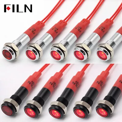 5Pcs 6MM(1/4‘’) 12V LED Indicator Light Mini Cooper Waterproof IP67 Pilot Signal • $14.99