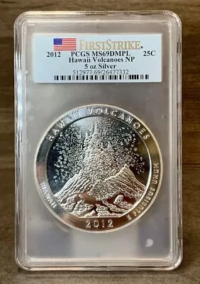 2012 Hawaii Volcanoes NP ATB 5oz. Silver PCGS MS69 First Strike • $600