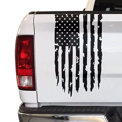 $19.99 • Buy Distressed American Flag Truck Tailgate Vinyl Decal USA Sticker Fits Most Trucks