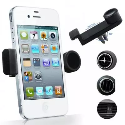 CAR MOUNT AC AIR VENT PHONE HOLDER ROTATING CRADLE SWIVEL DOCK For CELL PHONES • $12.65