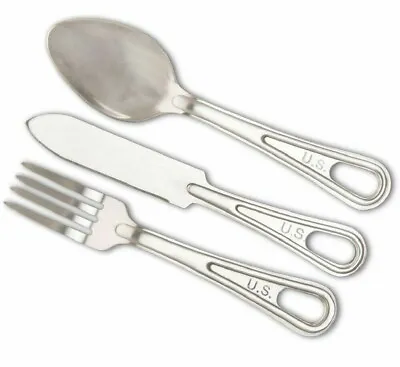 US Military Grade STYLE Utensil Set W/ KNIFE- FORK - SPOON - NEW Vietnam Veteran • $13.99