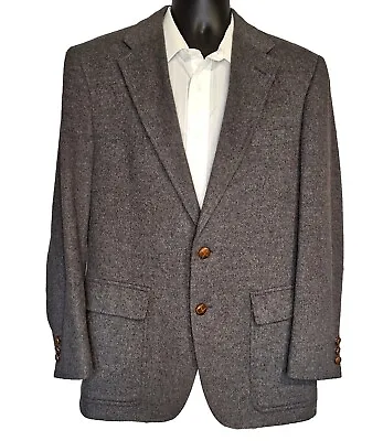 John Weitz Jacket Blazer Mens 40R Camel Hair Gray Soft Tweed Half Lined • $50