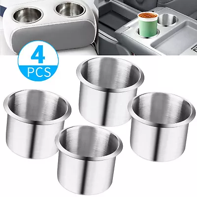 4x Universal Stainless Steel Cup Drink Holders For Car Truck Boat Marine Camper • $13.98