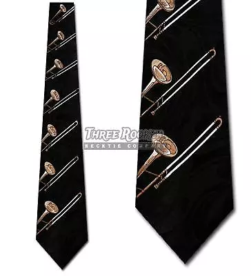 $12 • Buy Trombone Tie Musician Neckties Mens Instruments Brass Neck Ties NWT