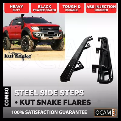 OCAM Steel Side Steps & Kut Snake Flares For Ford Ranger PX PXMKII 2011-2018 • $999