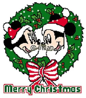 New MICKEY MINNIE MOUSE MERRY CHRISTMAS Counted Cross Stitch PATTERN • $2.96