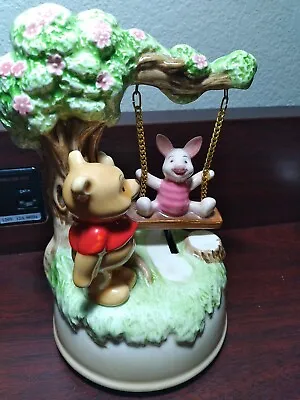 $34.99 • Buy Vintage Disney Winnie The Pooh On Swing Musical Turning Box Figure Japan