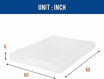 6 Inch Gel Memory Foam Mattress For Cool Sleep & Pressure Relief Medium • $102.99