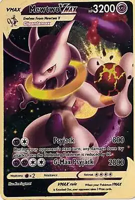 Pokemon Gold Metal Cards Fan Art Charizard Pikachu Arceus VSTAR VMAX MEGA GX • £4.84