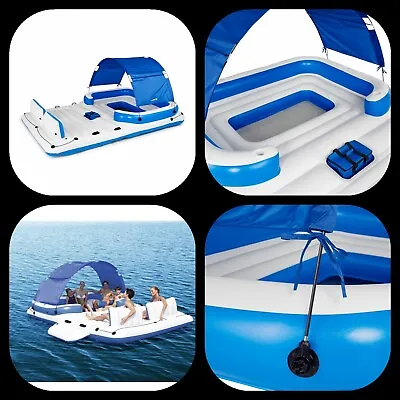 Bestway 6 Person Tropical Breeze Large Floating Island Lounge 43105e  • $203.23