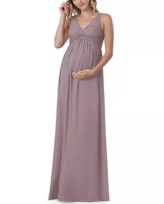 Azazie Yetta Maternity Dress Size 8 In Dusk- Baby Shower Bridesmaid NWT • £43.42