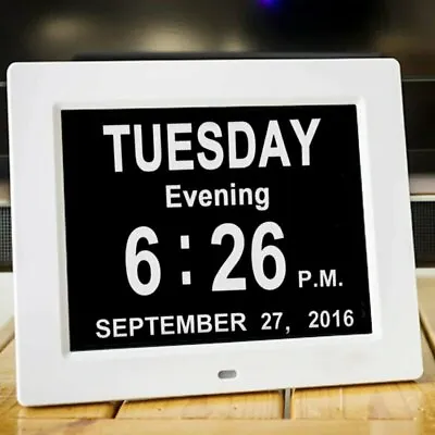 $60.89 • Buy 8'' LED Clock Large Dementia Digital Calendar Day Clock Day/Week/Month/Year