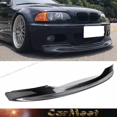 For Bmw E46 M3 2001 2002 2003 2004 2005 2006 Style Csl Carbon Fiber Front Lip • $337.77