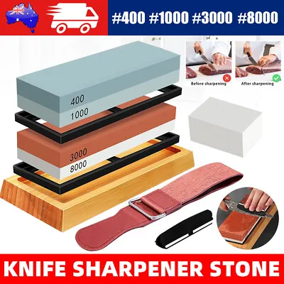 $33.45 • Buy 2X Whetstone Knife Sharpening Stone Water Wet Stone Set 400/1000/3000/8000 Grit