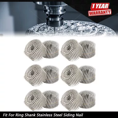 Ring Shank Stainless Steel Siding Nail 3600Pcs 2-1/2” × .09” 15 Degree Wire Coil • $73.13