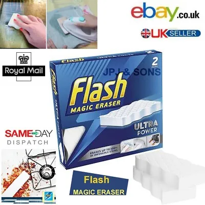 Flash Magic Eraser Ultrapowerf Re-Usable Sponge Remover Stain Scuffs Cleaning UK • £3.19