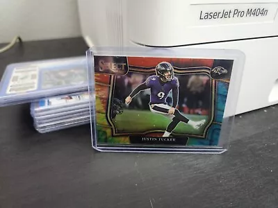 🏈 2022 Select JUSTIN TUCKER Die-Cut Tie-Dye Prizm FIELD LEVEL /25 • $0.99