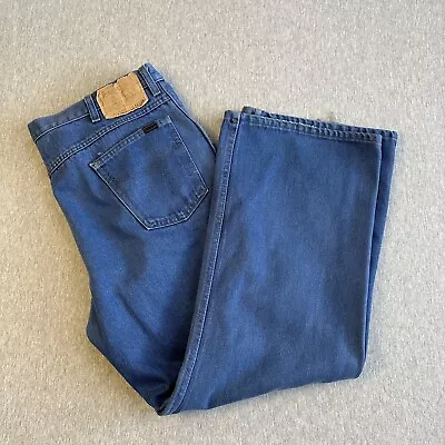 Vintage Genuine Roebucks Denim  Men's USA Sears Blue Jeans - Tag Size 42x29 Look • $24