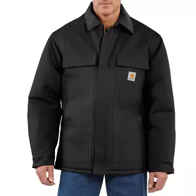 Carhartt Black Firm Duck Loose Fit Insulated Traditional Coat Warmth L - Regular • $49.99