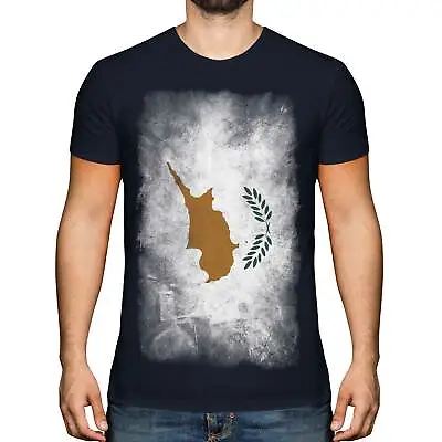 £10.95 • Buy Cyprus Faded Flag Mens T-shirt Tee Top Kypros Football Cypriot Gift Shirt