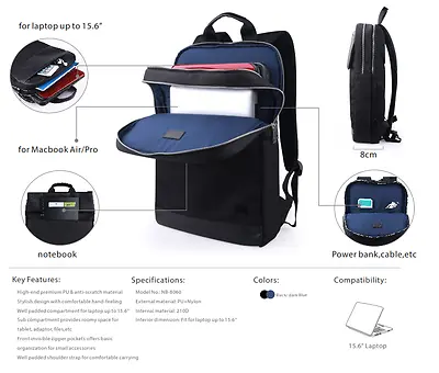 Miracase Multifunctional Backpack For Macbook And Laptops Up To 5.6 Inches HUGO • $28.99