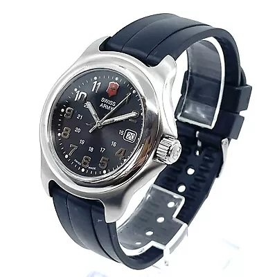 43mm Jumbo Mens Victorinox 24708 Officers 1884 Swiss Army Watch Rubber Strap A+ • $169