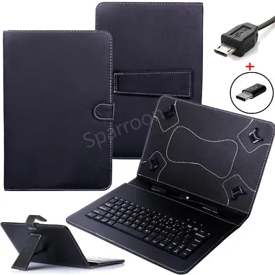 Universal USB Keyboard Folio Leather Case Stand Cover For 7/8/10 Inches Tablet • $12.99