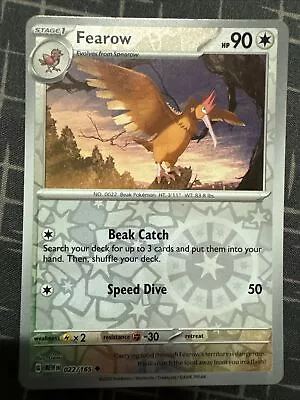 Pokemon - 151 - Fearow - 022/165 - Reverse Holo • $6