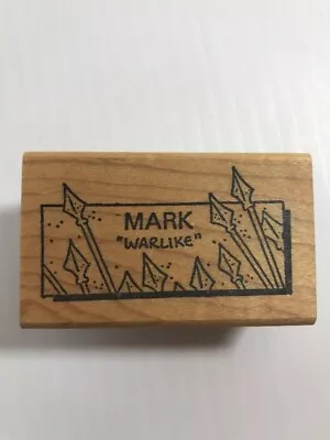 MARK  Warlike   Name Wooden Rubber Stamp Mounted 2 1/2 X 1 1/2 NEW • $5.99