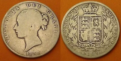 Great Britain 1850 Half Crown Silver Coin • $125