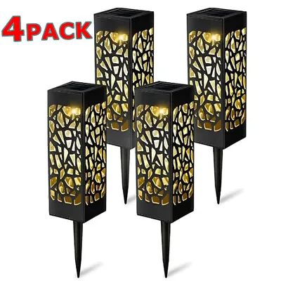 4Pack Solar Powered LED Garden Stake Lights Patio Yard Lawn Waterproof Outdoor • £9.92