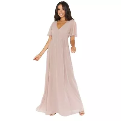 Show Me Your Mumu Emily Empire Waist Flutter Sleeve Maxi Dress Sz L • $89