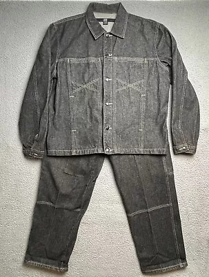 Marithe Francois Girbaud Denim Outfit Jacket L Pants 36X31 Black Y2K Streetwear • $189.99